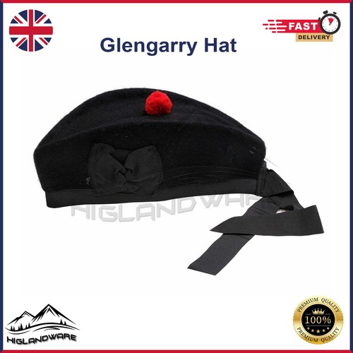 Glengarry plain hat - plain, black