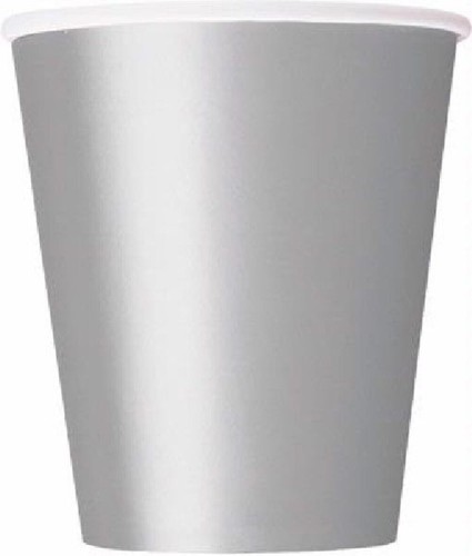 Silver paper cups - silver, 14)