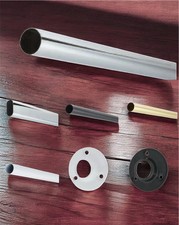 WARDROBE WHITE, CHROME, BRASS CLOTHES RAIL ROUND POLE 19,25mm HANGING RAILS END