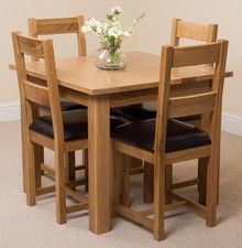 90x90cm Oak Dining Table Set 4
