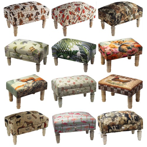 Upholstered fabric wood foot - upholstered, &