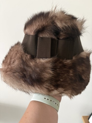 Faux fur hat - fur, bow