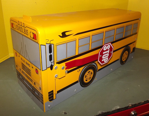 Vintage blue bird school - blue, bus