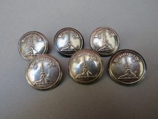 Set 6 Antique Silvered Livery Buttons – “Auxilio Dei” Muirhead Family - Firmin