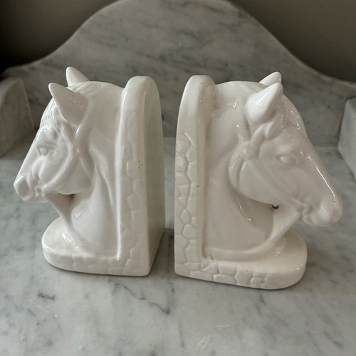 Pair white gloss ceramic - pair,