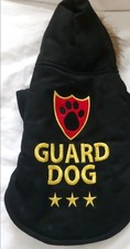 Small Fleece Lined Dog Coat With Hood. Guard Dog.