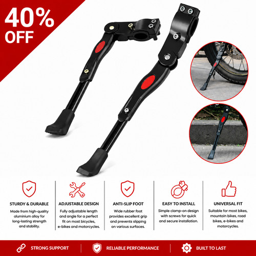 Adjustable bike kickstand - adjustable,