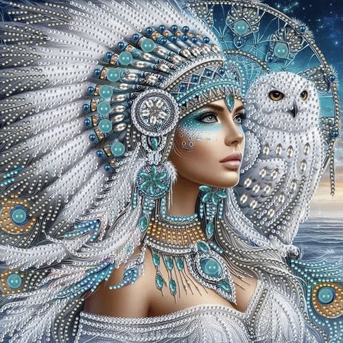 Diy feather headress lady - feather,