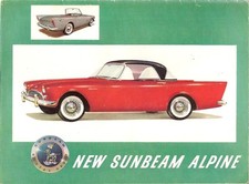 Sunbeam Alpine Series 1 1959-60 UK Market Sales Brochure Roadster Hard Top