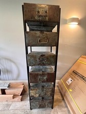 French storage unit, industrial, vintage, authentic WW2 ammunition box drawers 