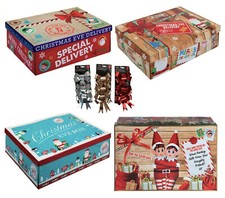 🎄🎁 2pack Christmas Eve Box Christmas Gift Boxes Xmas Bows 26.5x17x8.5cm  🎄🎁
