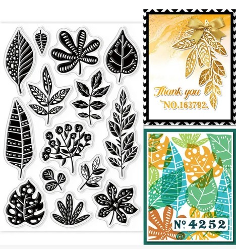 Clear stamps leaves - clear,