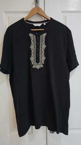 Next mens black tshirt kurta - next,
