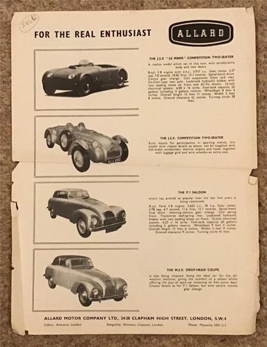 Allard car range sales - car,