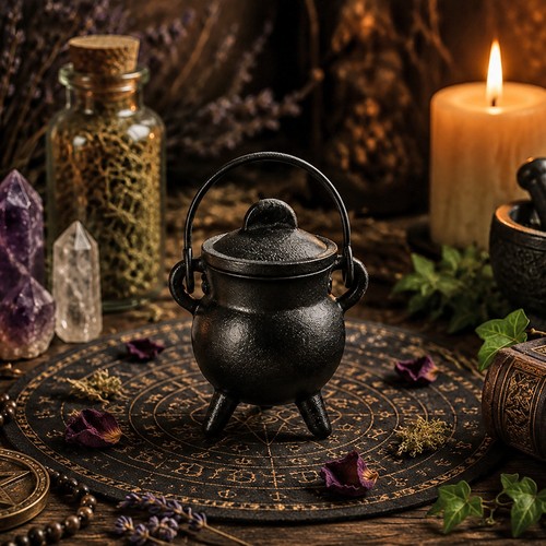 Cast iron cauldron miniature - iron,