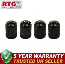 4x Tyre Valve Dust Caps Cover Black Plastic Fits All Models (Quality Caps) RTG