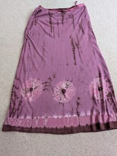 DEEP PLUM / PURPLE TIE-DYE  FESTIVAL MIDI SKIRT M/L - NOMADS