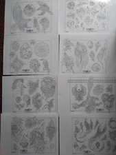 28 vintage tattoo flash sheets line art Cherry Creek original artwork