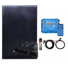 Black Solar Panel Kit 250w Victron MPPT Controller Battery Cables Motorhome