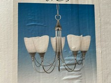 PENDANT LIGHT WITH 5 FROSTED GLASS SHADES