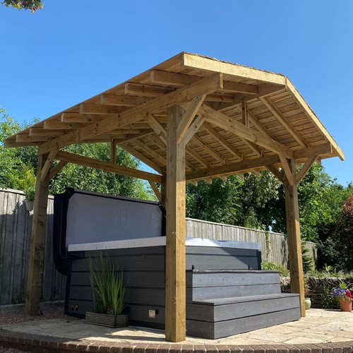 Wooden gazebo cedar shingle - gazebo,