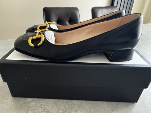 Gucci black leather horsebit - black,