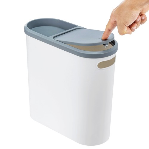 Narrow plastic waste bin with - narrow,
