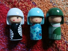 3 x Skincity Kokeshi Dolls