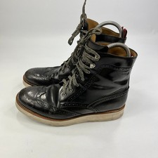 Bally Colliman Mens Desert Boots Black UK 7.5 Leather Brogue Lace Up Army Style