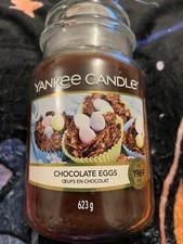 yankee candle chocolate eggs scented candle large jar burnt once 