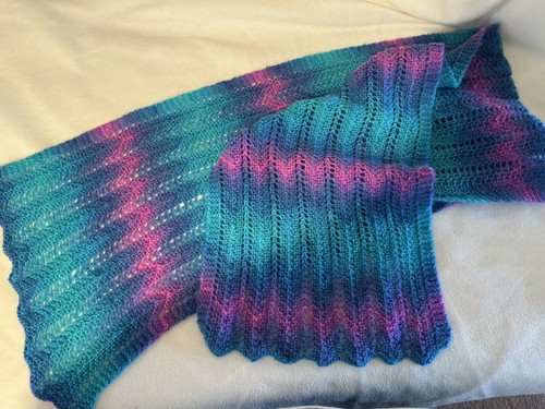 Scarf lace hand knitted - scarf,