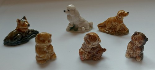 Six vintage wade whimsies - whimsies,