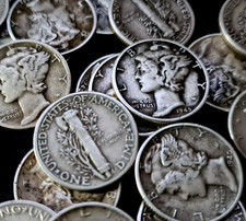 14 x USA Mercury Dimes 90%