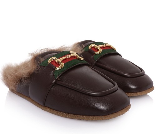 Gucci mens leather mules - leather, gold