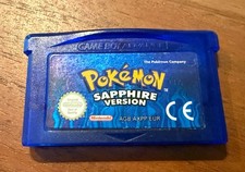 Genuine Pokémon Sapphire GBA Nintendo Game Boy Advance Game Dry Battery Tested