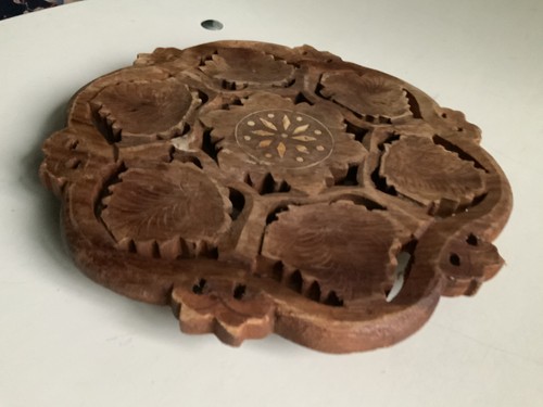 Vintage handmade square teak - square,