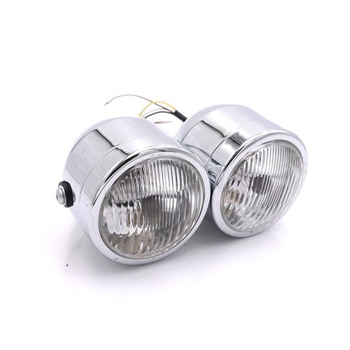 12v chrome twin headlights - chrome,