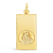 RECTANGULAR 9CT GOLD ST SAINT