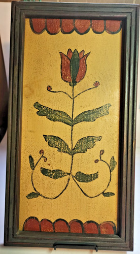 Framed folk art oil - framed,