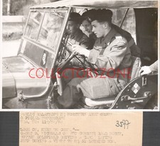 1953 South Stafford Cadets Drive Cable Laying Jeep Press Photo 7x5 inch
