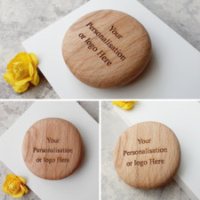 Personalised Medium Wooden Pebbles - Pebble Art Custom Engraved Gift Present