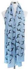 Long Whippet Dog Greyhound Racing Dog Animal Print Pattern Fashion Scarf Shawl