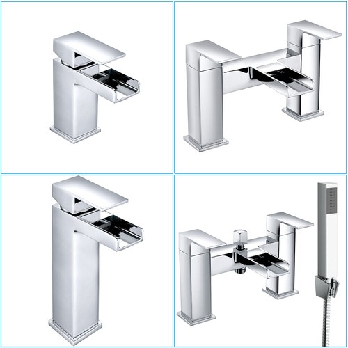 Waterfall bathroom taps chrome - taps,