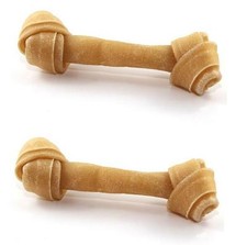 Knotted Rawhide 6" Chew x2