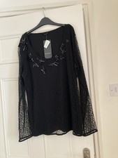 Escada Evening BNWT Top XL Pit To Pit 22 Inch Laid Flat Swarovski Elements