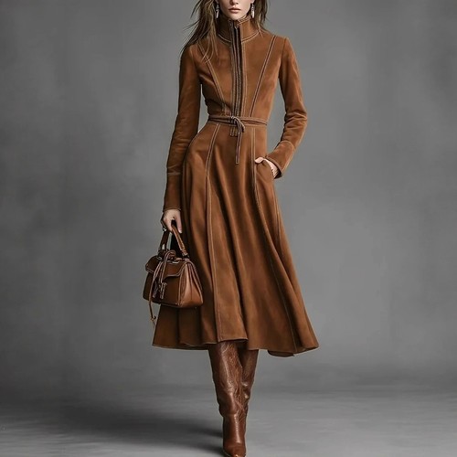 Women faux suede - women, collar