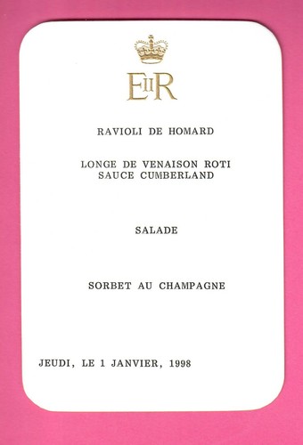 Royal menu queen elizabeth ii - menu,