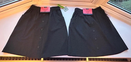 Girls grey button front school - girls,