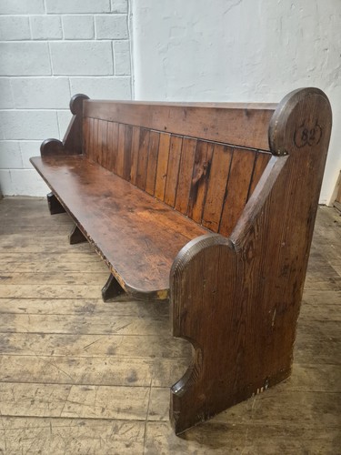 Antique church pew wooden - church,