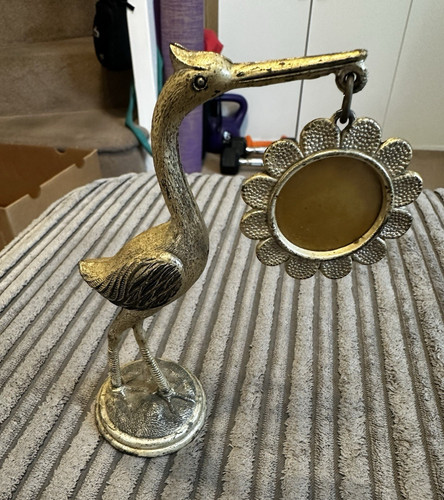 Brass crane stork figurine - crane/stork,